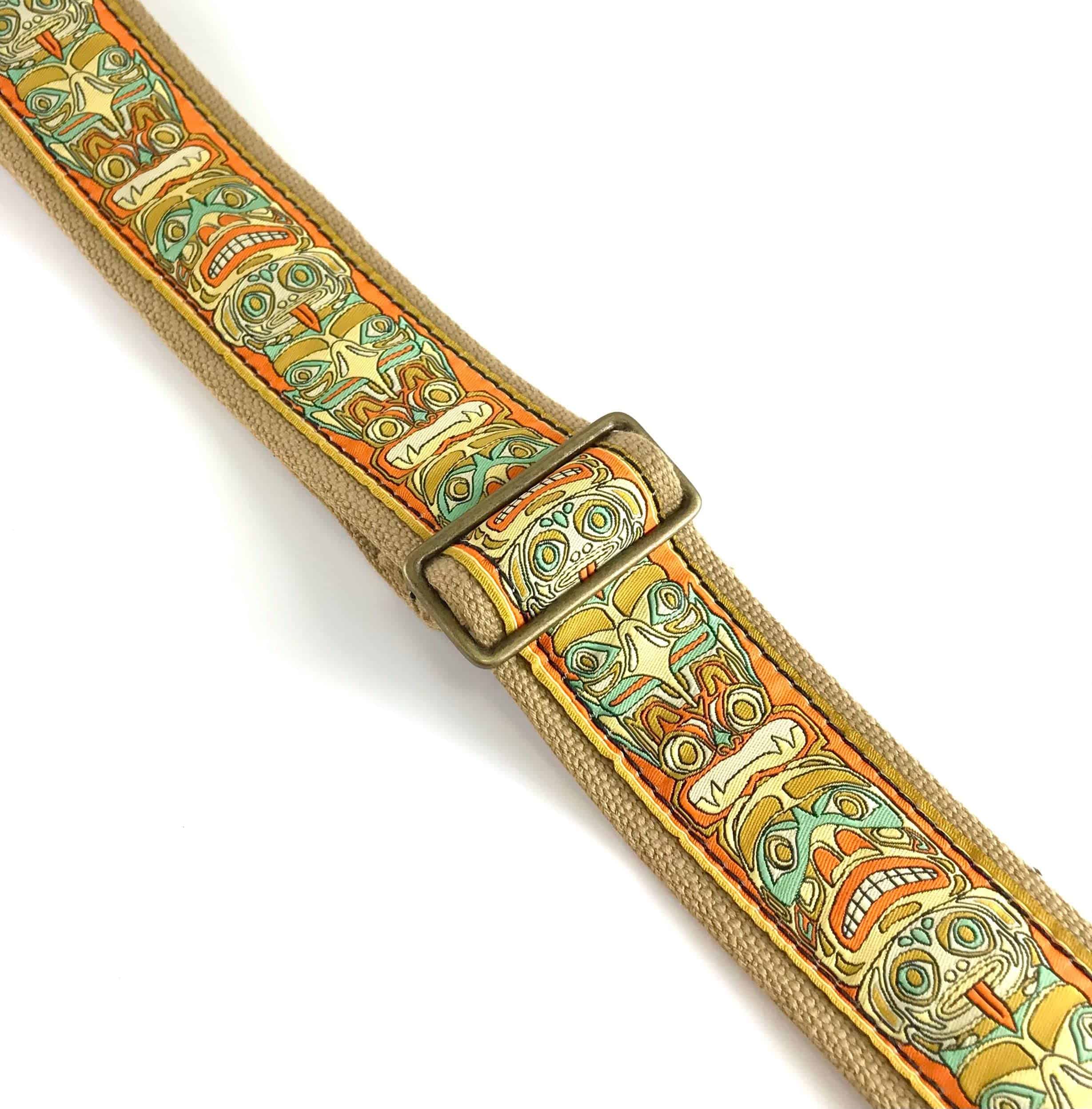 Correa de guitarra VTAR 1to1 - Correa de tótem beige hecha - Imagen 3