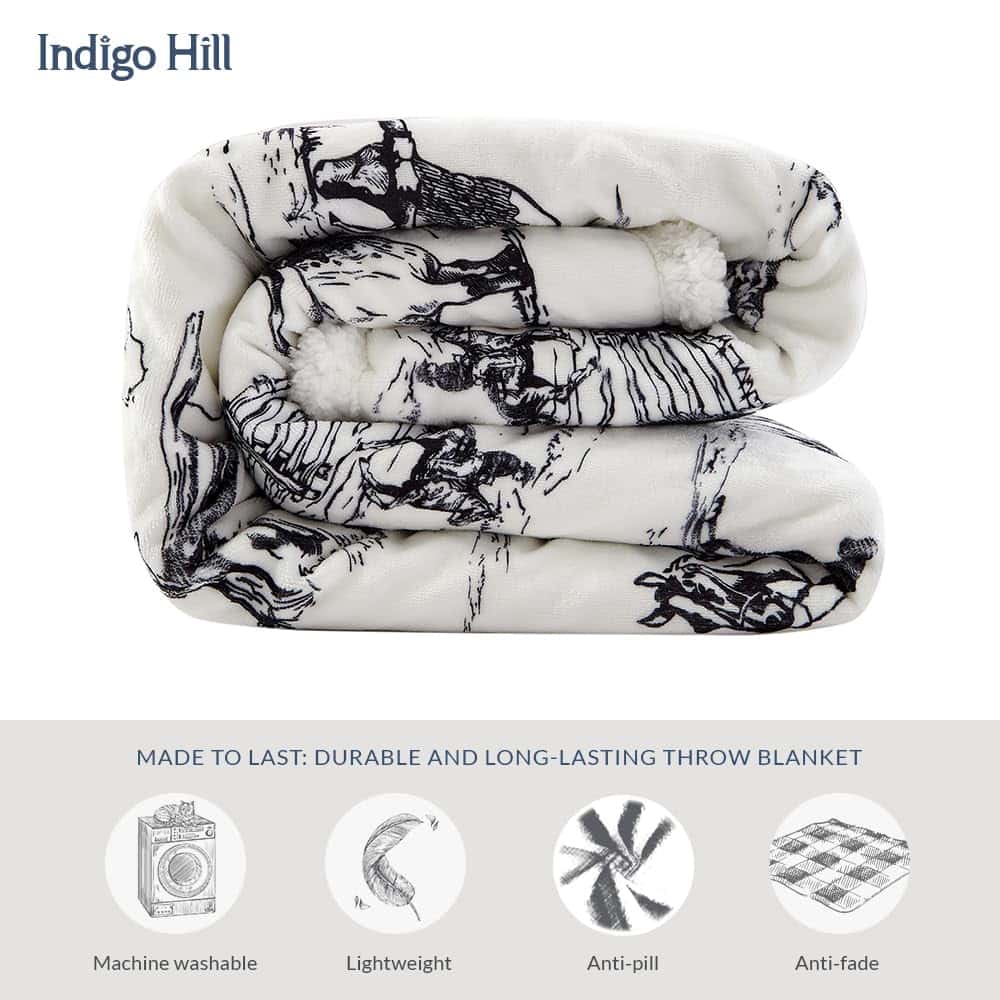 Manta Sherpa Indigo Hill by HiEnd Accents Ranch Life, - Imagen 5