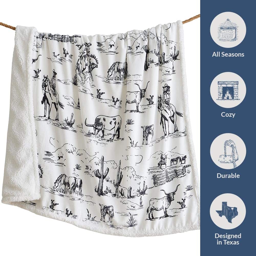 Manta Sherpa Indigo Hill by HiEnd Accents Ranch Life, - Imagen 10