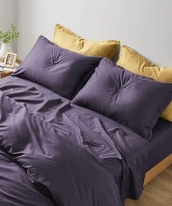 Juego de sábanas sólidas de lujo Eikei 400 hilos de algodón