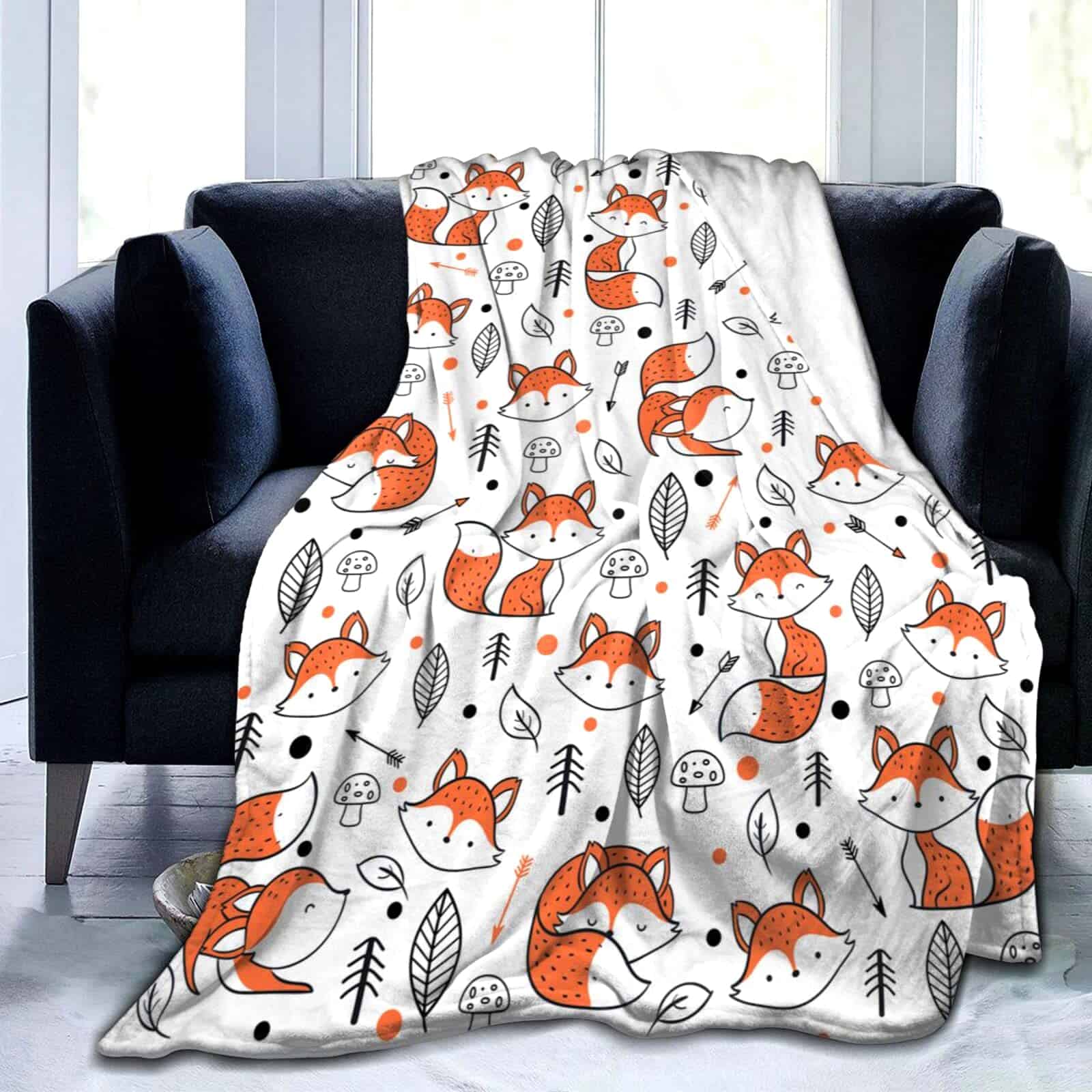 Manta de Zorro Lindo Súper Suave y Acogedora de Franela