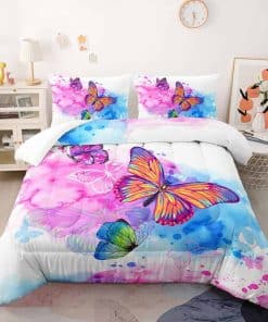 Juego de Comforter Suncloris Watercolor Flying Butterfly,