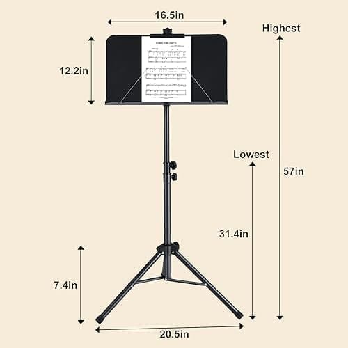Atril de partituras AODSK, 2 en 1 Atril de partituras - Imagen 4