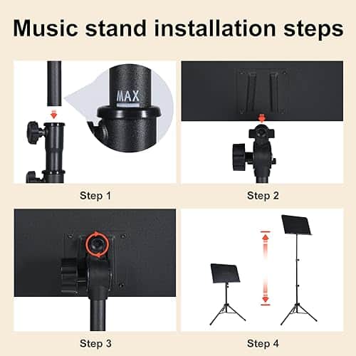 Atril de partituras AODSK, 2 en 1 Atril de partituras - Imagen 6