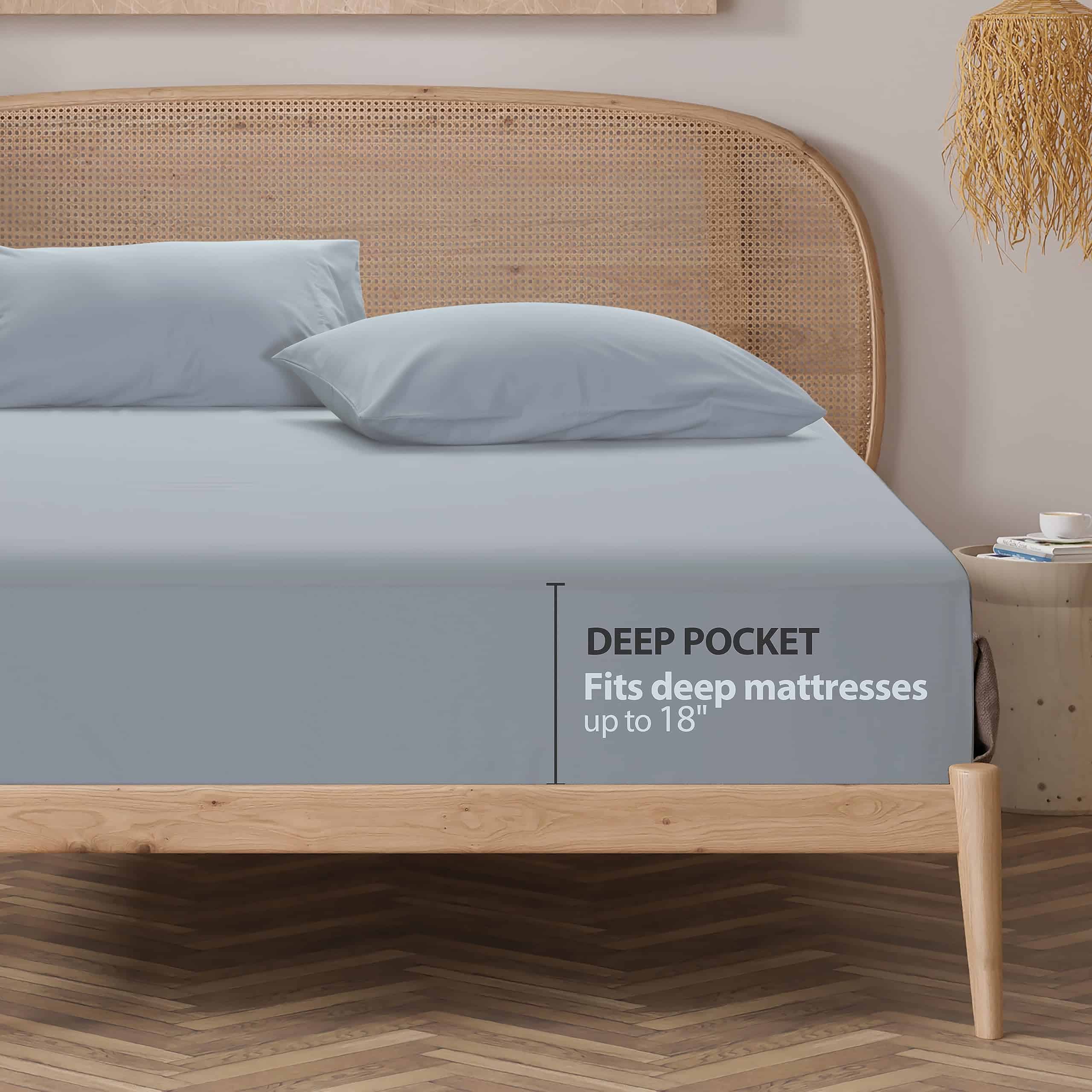 Sábana Ajustable Zaizaihome 100% Algodón Egipcio para Cal