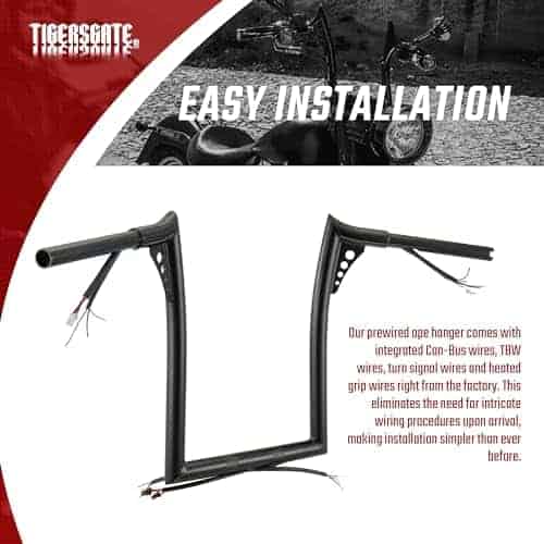 TIGERSGATE PRE-WIRED 14" Rise Diablo Ape Hangers 1 1/4" Fat - Imagen 5