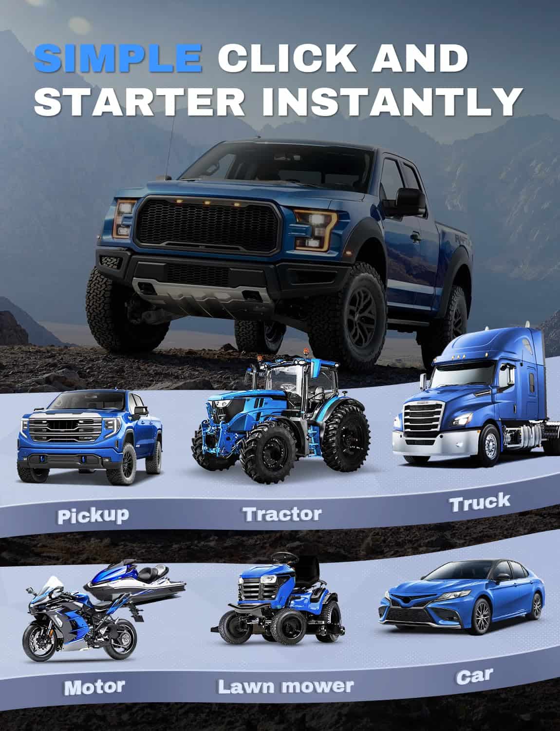 JFEGWO 6250A Jump Starter Battery Pack (para 13.0+L de - Imagen 4