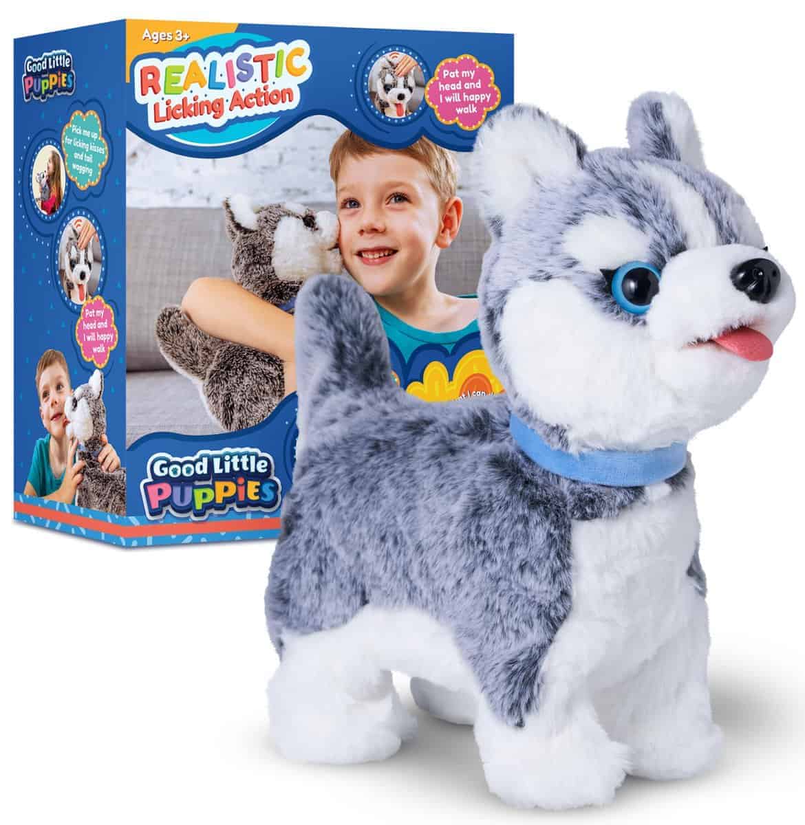 Perrito Interactivo de Peluche, Pastor Siberiano disfruta