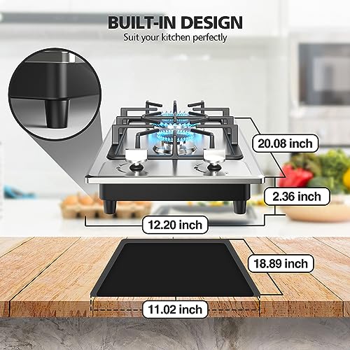 Estufa de Gas 2 Quemadores, Cocina de Propano de 12 - Imagen 7