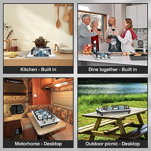 Estufa de Gas 2 Quemadores, Cocina de Propano de 12 - Imagen 8