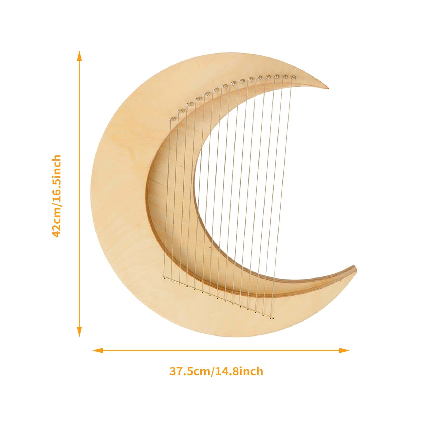 Lira de Arpa ExGizmo, 15 Cuerdas de Metal, Diseño de Luna - Imagen 7