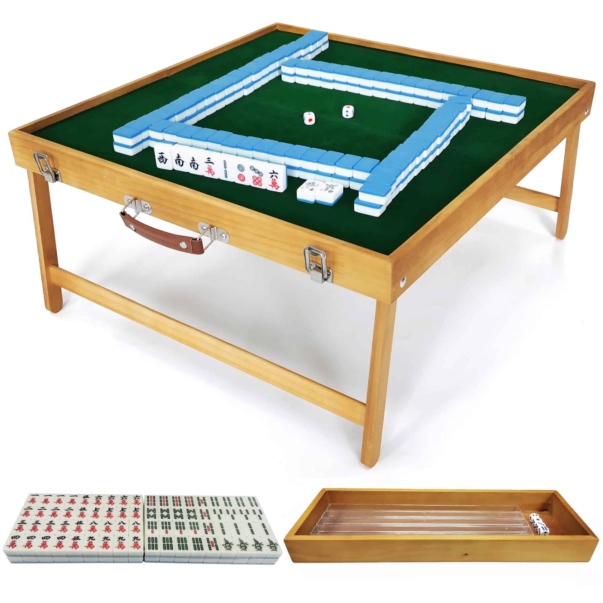 Mesa de Mahjong de Steelway con juego de fichas, Set de