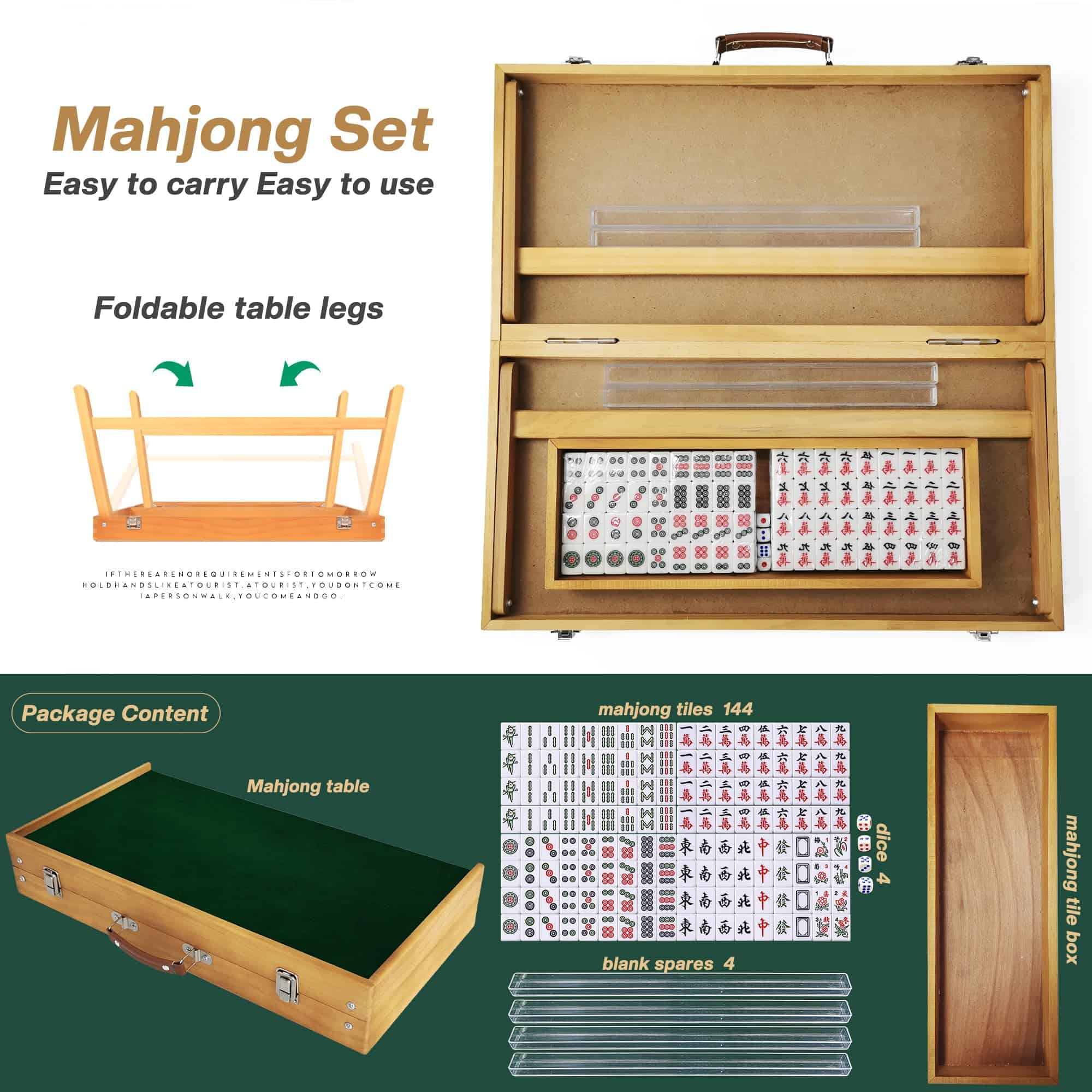 Mesa de Mahjong de Steelway con juego de fichas, Set de - Imagen 4