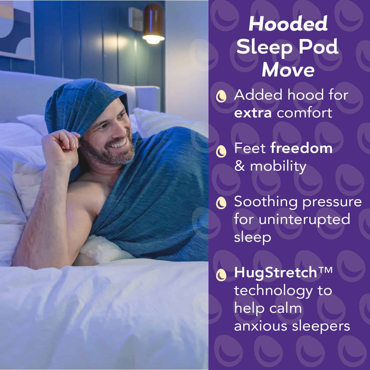 Hug Sleep Hooded Sleep Pod Move, Manta Wearable -Turquesa - Imagen 4