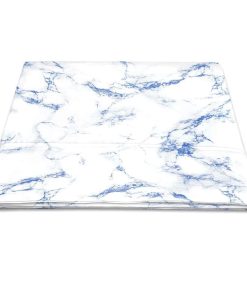 Sábana Plana de Algodón Puro 100% Full Carrara Marble Blue