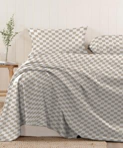 Sábana Plana de Algodón Puro 100% Pizuna Size Queen Taupe