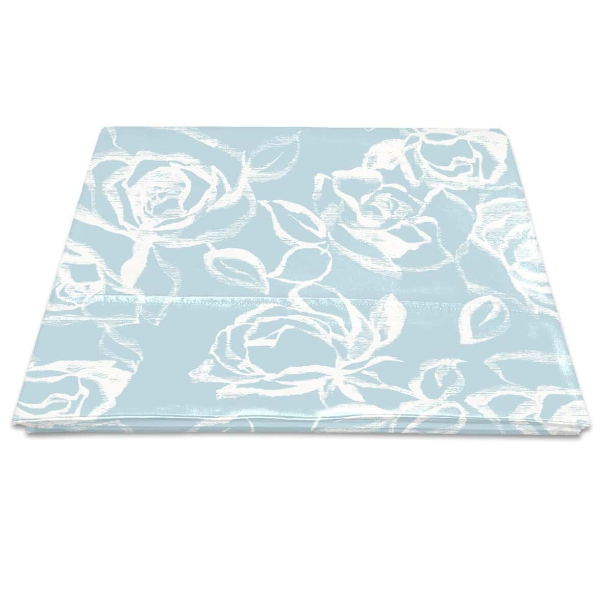 Sábana Plana de Algodón Puro 100% Pizuna Twin XL Azul