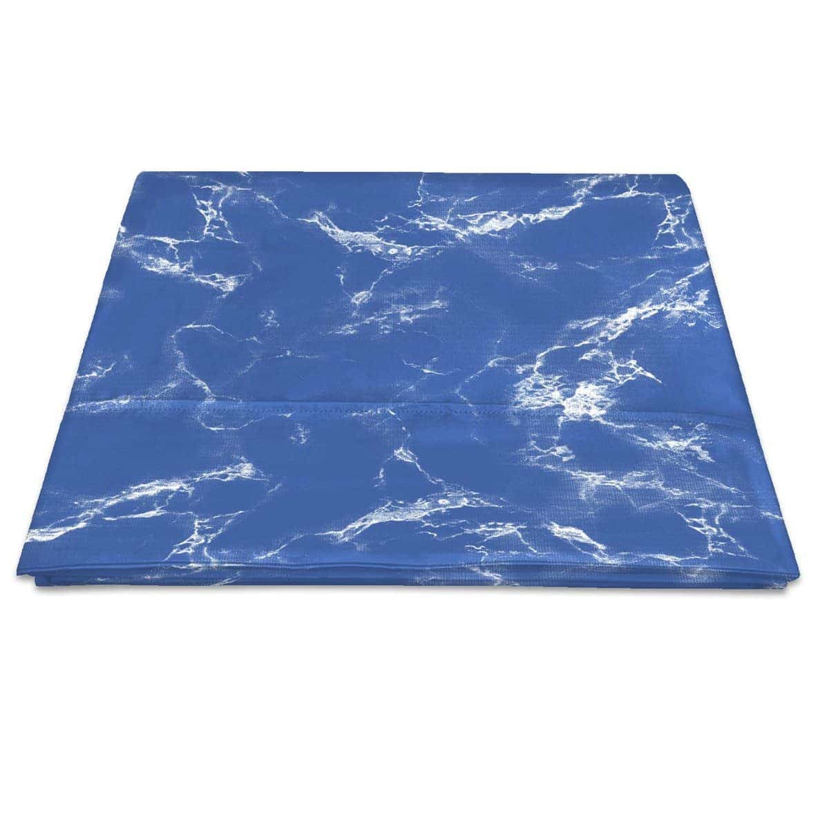 Sábana Plana de Algodón Puro 100% para Cama Queen en Azul