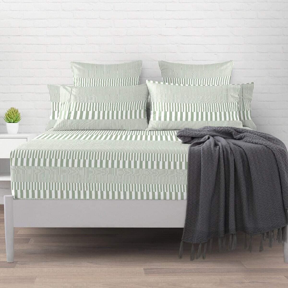 Sábana Ajustable Pizuna Pure 100% Algodón Full, lujosa