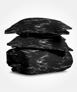 Juego de funda nórdica Pizuna Pure 100% -Negro mármol