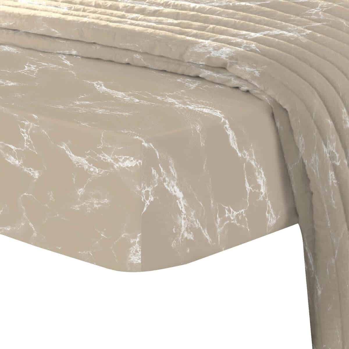 Sábana Ajustable Pizuna Pure 100% -Mármol Taupe