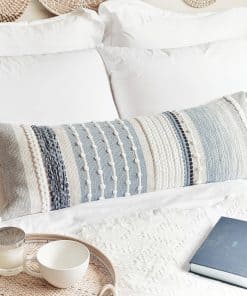 Funda de Almohada Larga Decorativa BlissBlush Coastal Blue