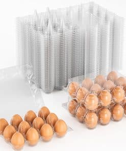 50 Pack Plastic Egg Cartons Bulk 12 Count Clear Blank Egg