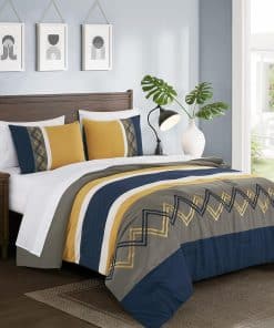 Chezmoi Collection Juego de edredón Jaxson California King