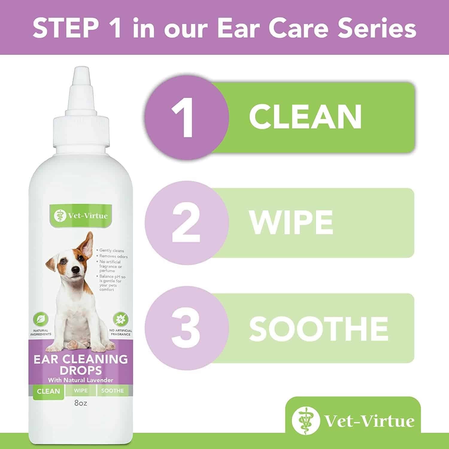 VET-VIRTUE Limpiador de Oídos para Perros - 8oz Solución de - Imagen 6