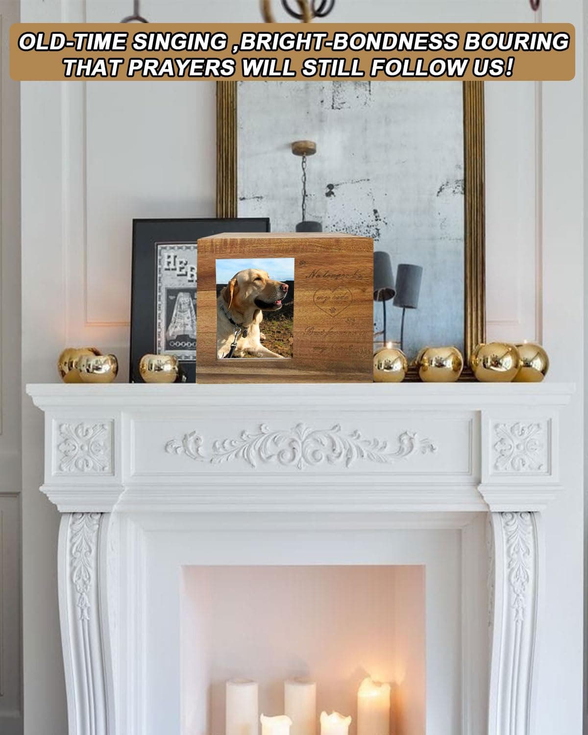 ABLEELBA Urna de Mascotas de Madera de Acacia Acabado - Imagen 7