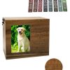 ABLEELBA Urna de Mascotas de Madera de Acacia Acabado
