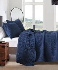 Juego de Colcha HORIMOTE HOME Tamaño King Azul Marino,