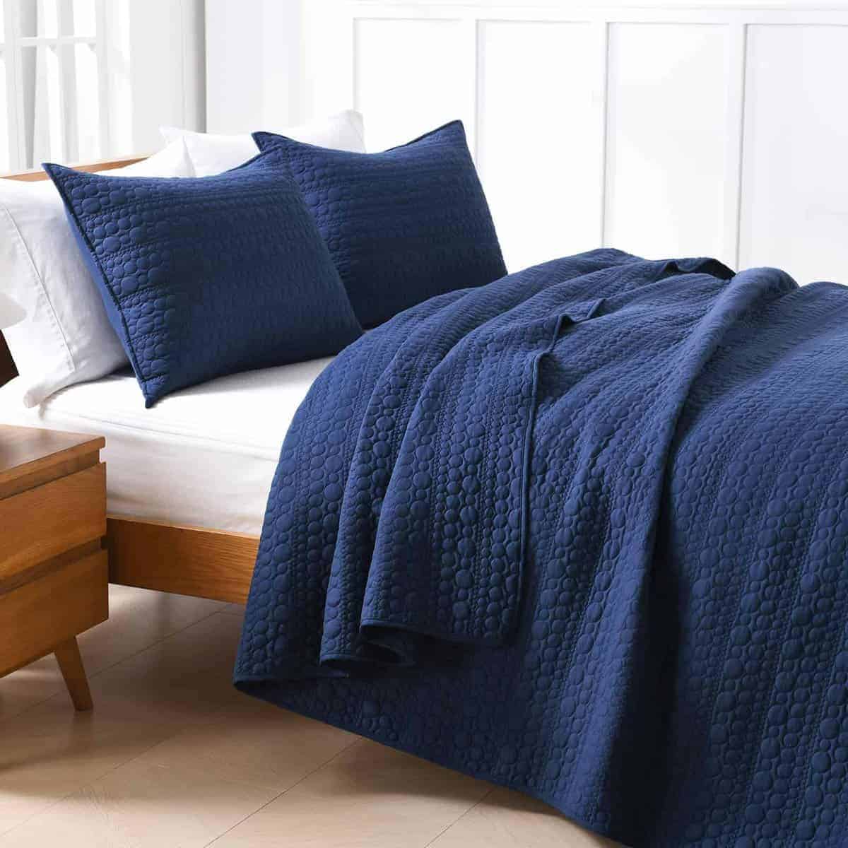 Juego de Colcha HORIMOTE HOME Tamaño King Azul Marino, - Imagen 8