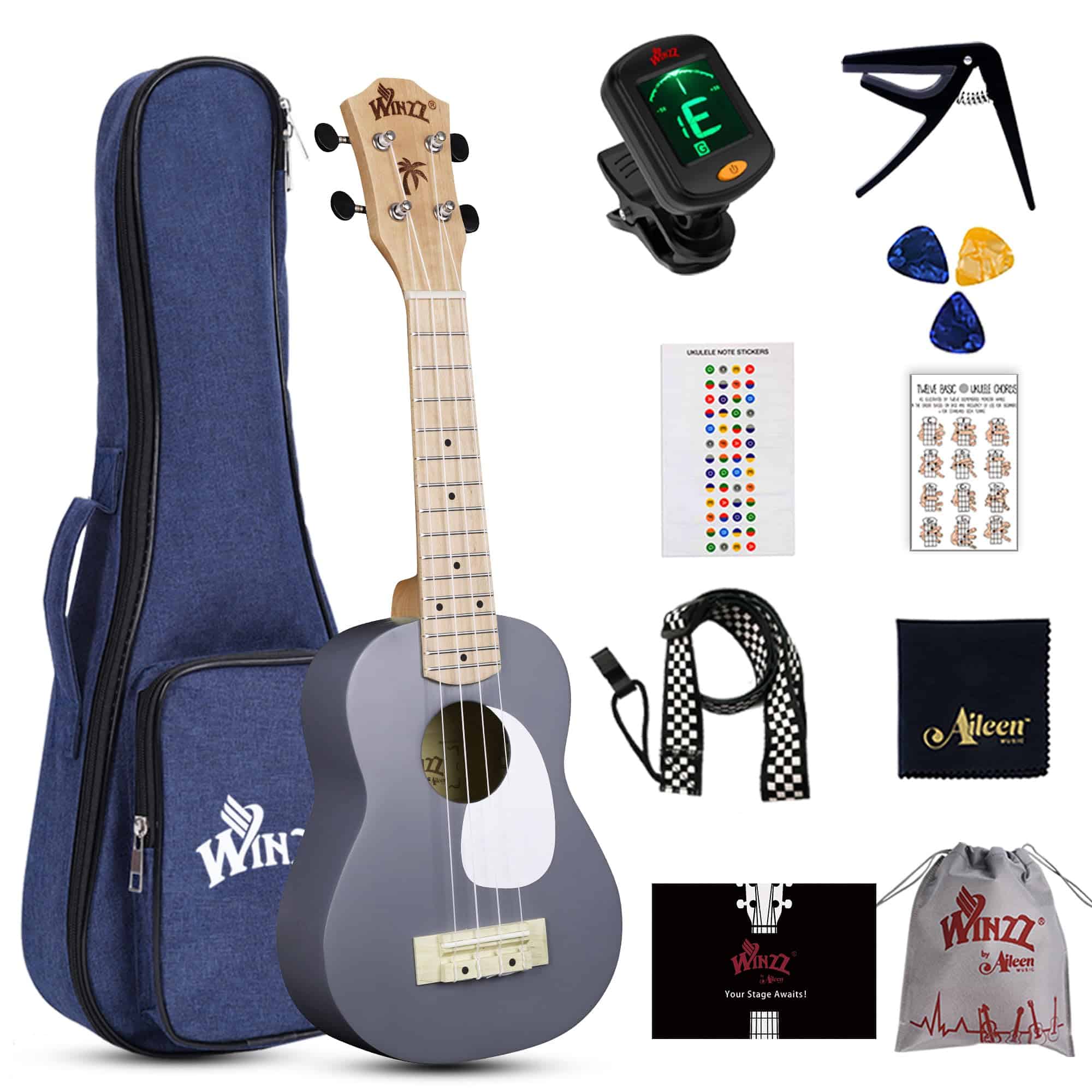 WINZZ Ukulele Soprano para Principiantes, 21 Pulgadas de