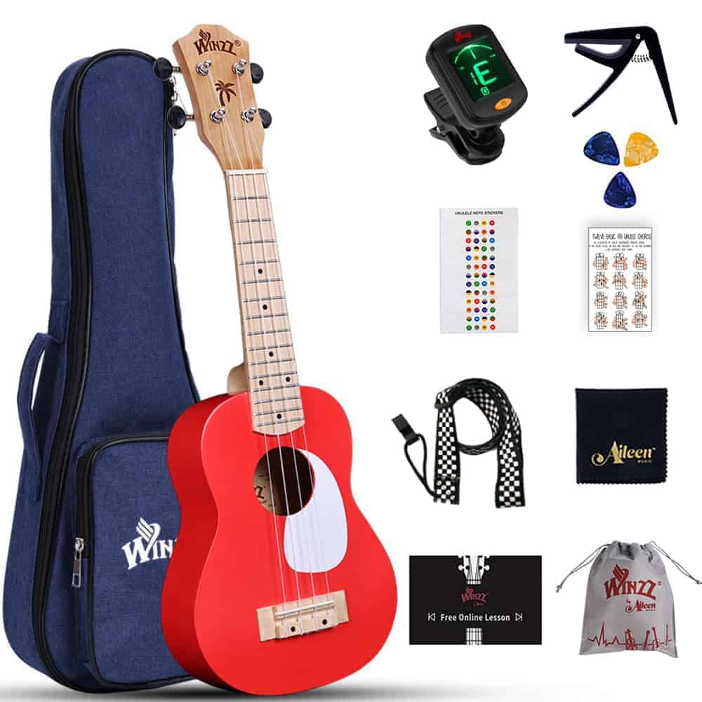 Ukelele Soprano WINZZ para Principiantes, 21 Pulgadas