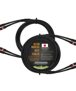 Par de cables de altavoz coaxial audiófilo de 18 pies