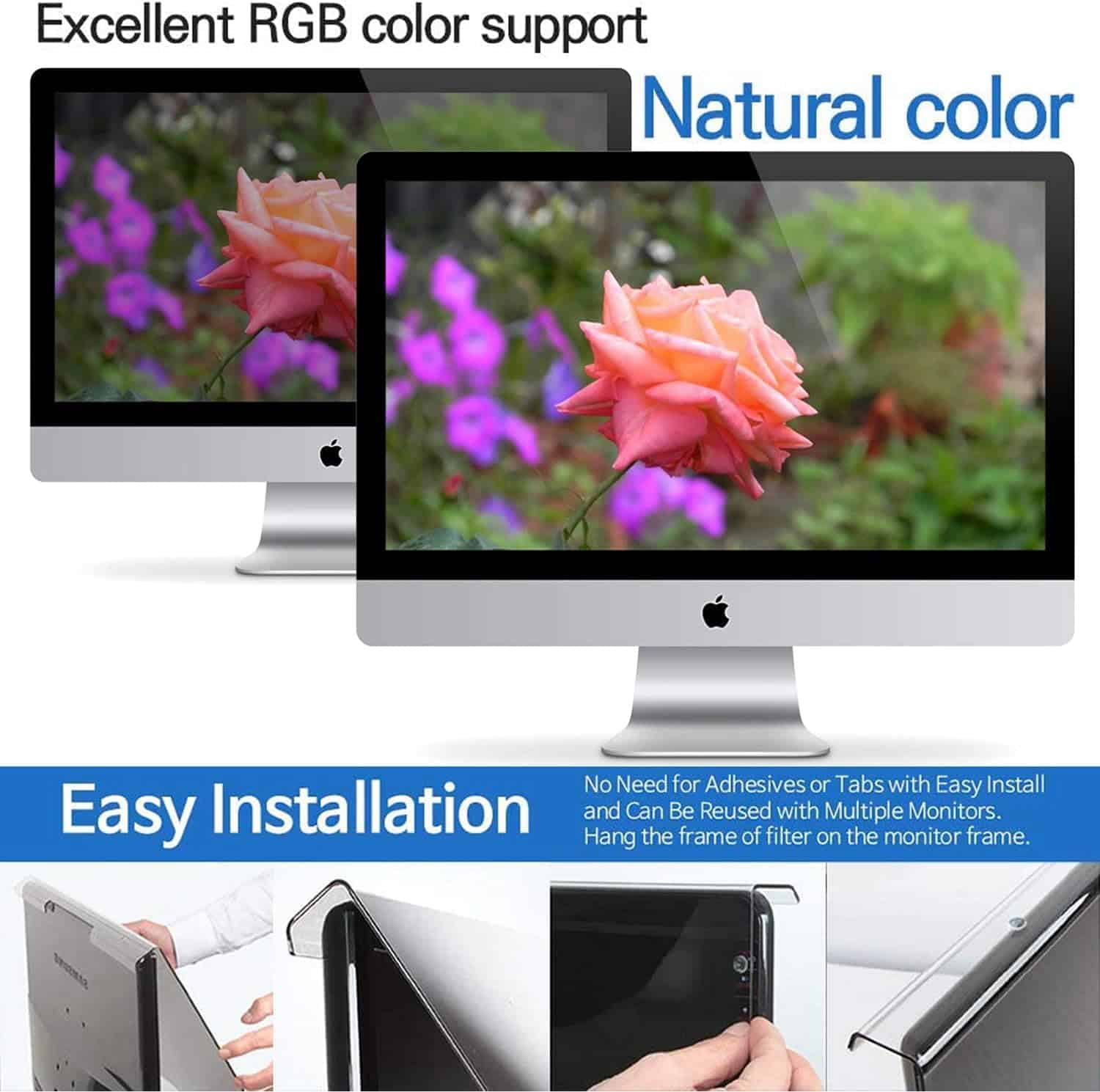 Filtro Protector de Pantalla Anti Luz Azul para Monitor de - Imagen 4