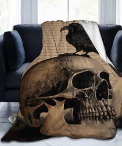 Manta de franela WUQUWU Edgar Allan Poe The Raven Skull