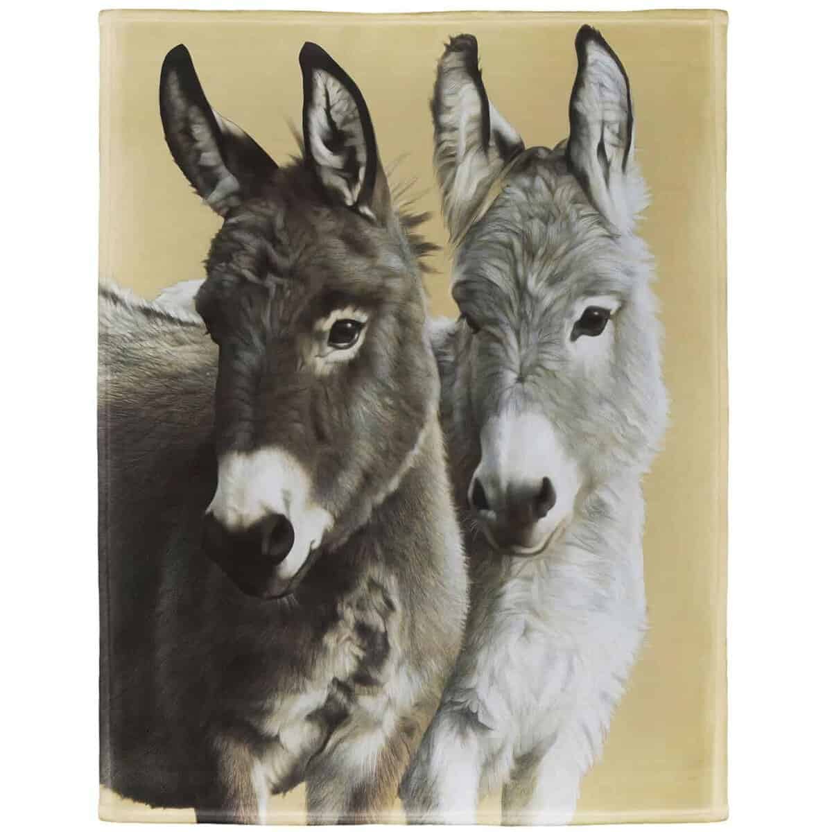 Manta de Burros Rstick Manta de Felpa Suave para Sofá Cama