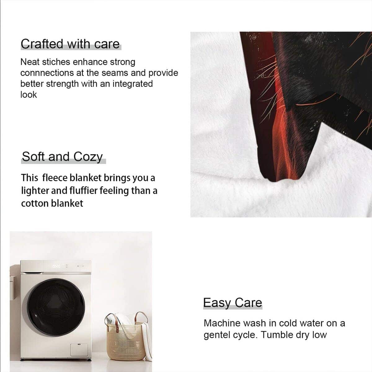 Manta Rstick Black Panther Animal Art Mantas de Franela - Imagen 7