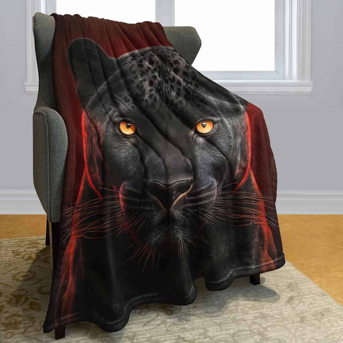 Manta Rstick Black Panther Animal Art Mantas de Franela - Imagen 3