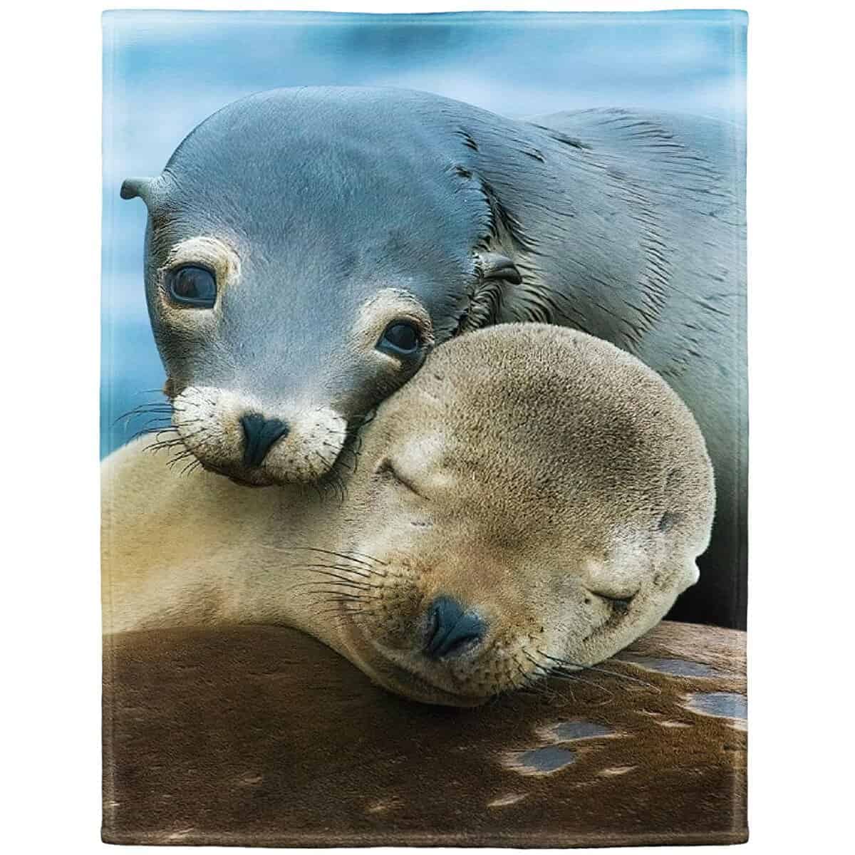 Manta de Leones Marinos Rstick de Animales Marinos Lindos