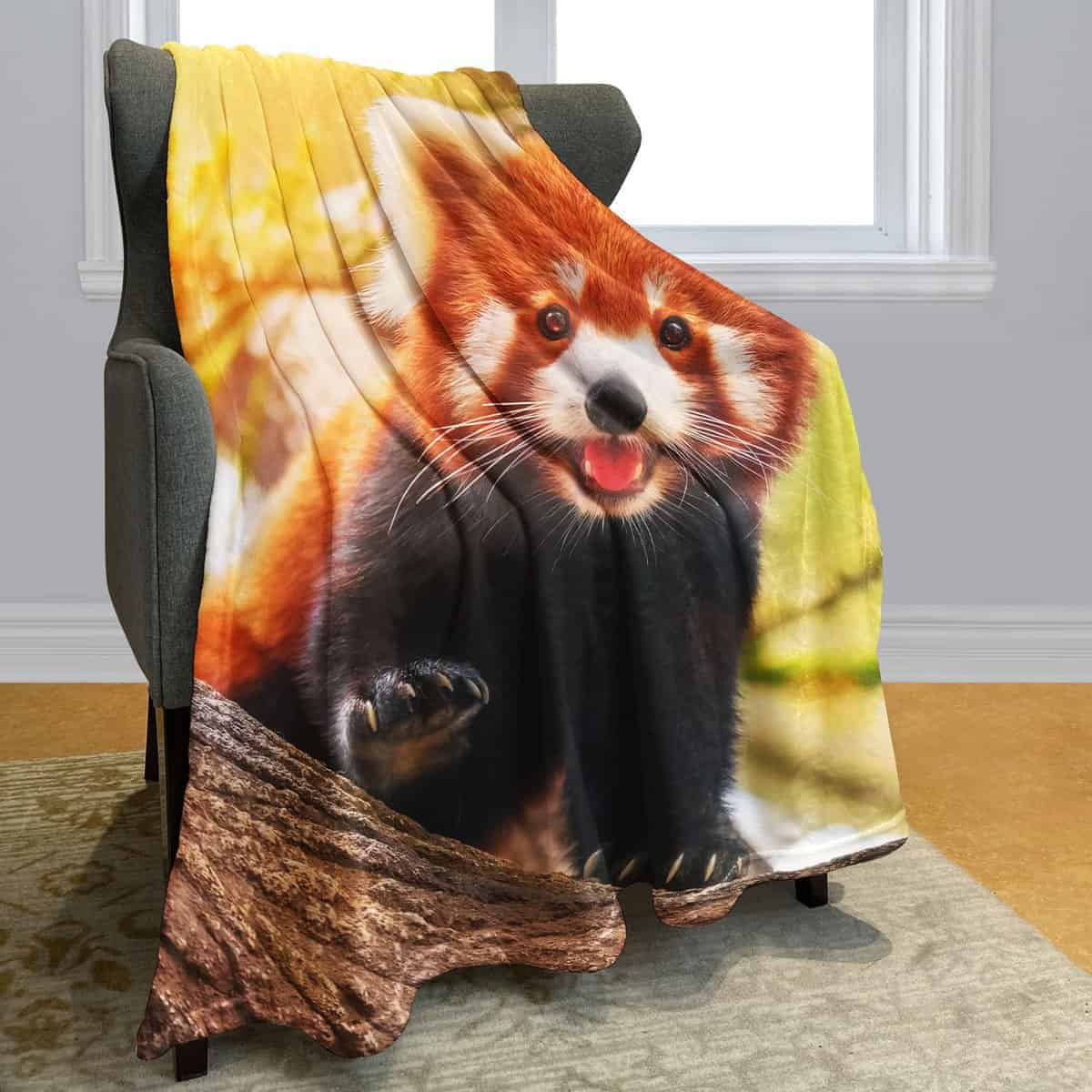 Manta Rstick Red Panda Blanket Cute Little Panda Fleece - Imagen 3