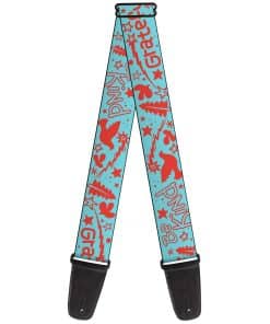 Correa de guitarra Buckle-Down, Collage de Iconos Be Kind