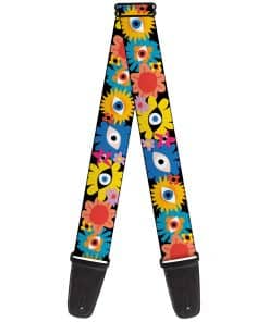 Correa de Guitarra Buckle-Down, Flores Ojo Funky Multicolor