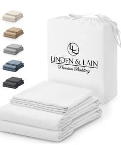 Juego de sábanas de lujo tamaño King -Blanco