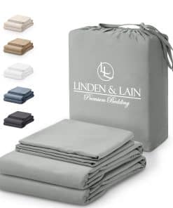 Juego de sábanas de lujo tamaño King de -Gris