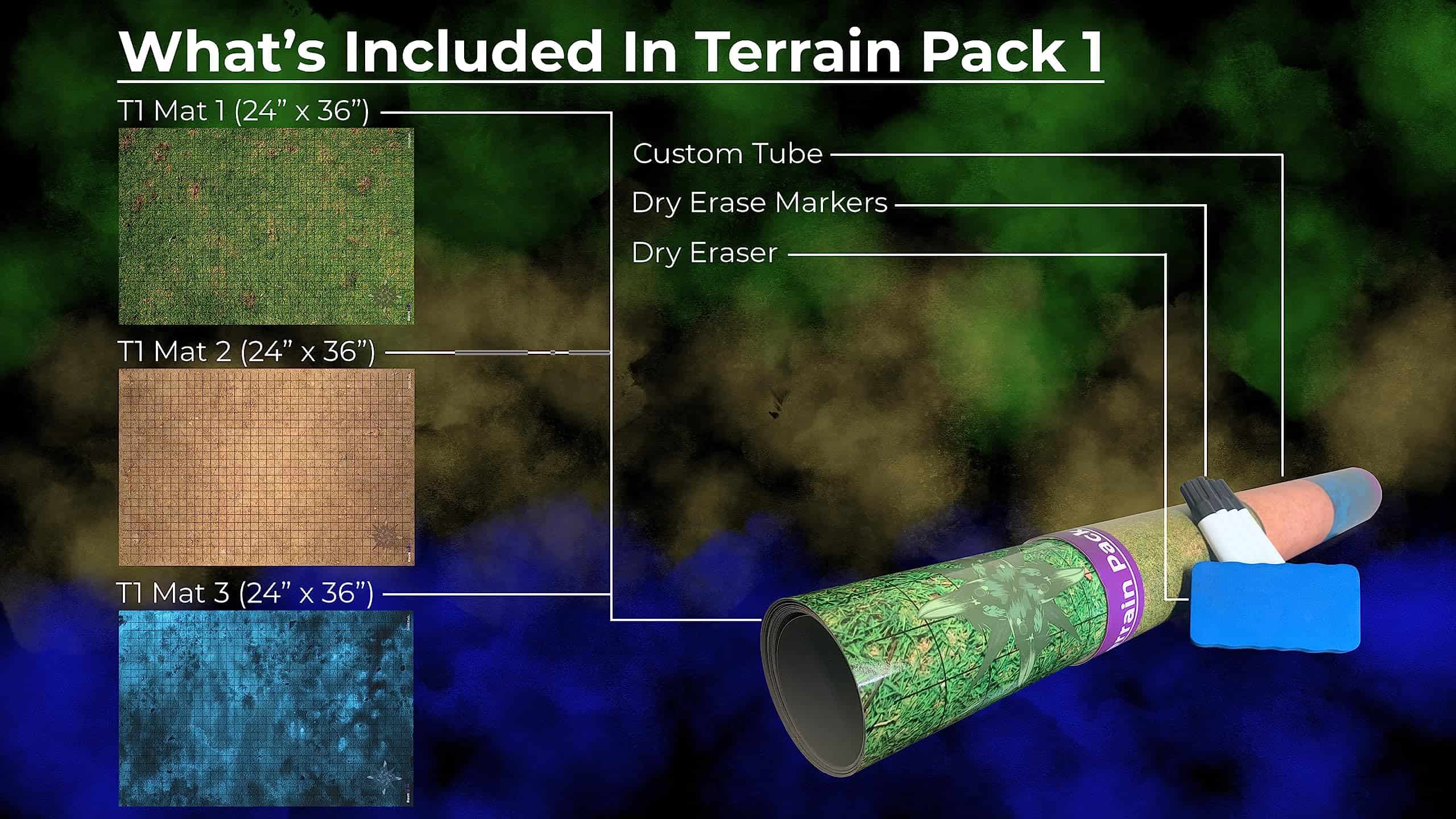 Tapete de Batalla Ravnspire DND Ultimate 3 Pack -Verde, Beig - Imagen 7