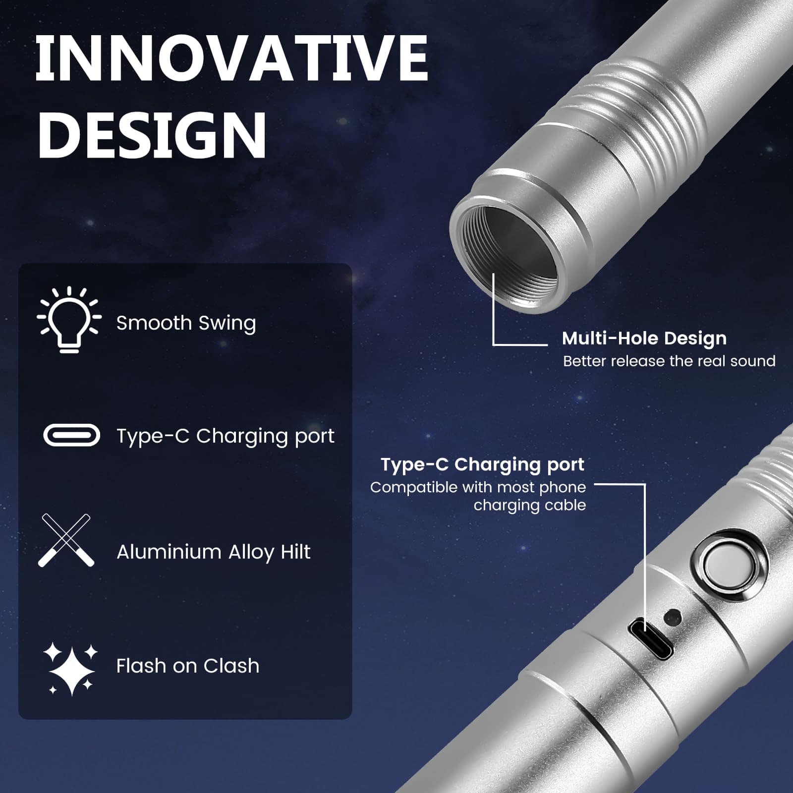 Pskikkp Lightsaber Metal Hilt 12 Colores, Juguetes para - Imagen 3