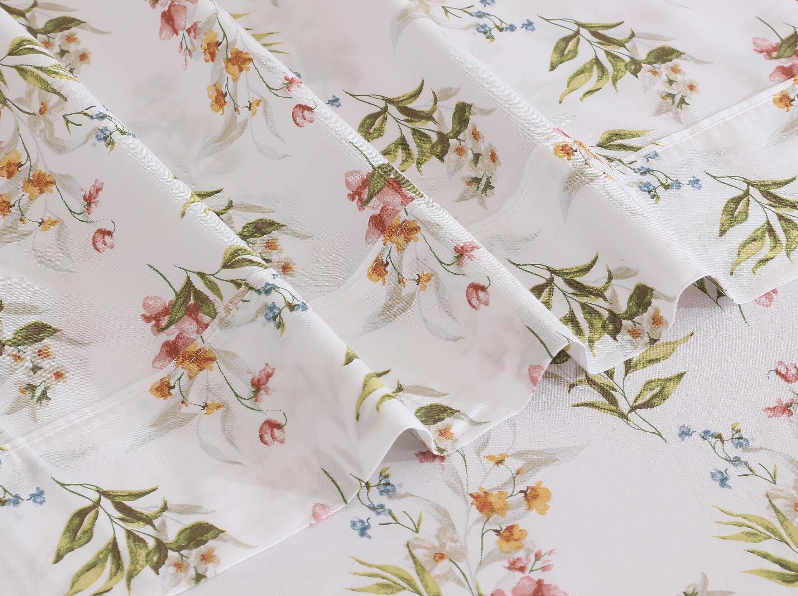 Juego de sábanas RUVANTI 100% algodón para cama -Alegría Flo - Imagen 5